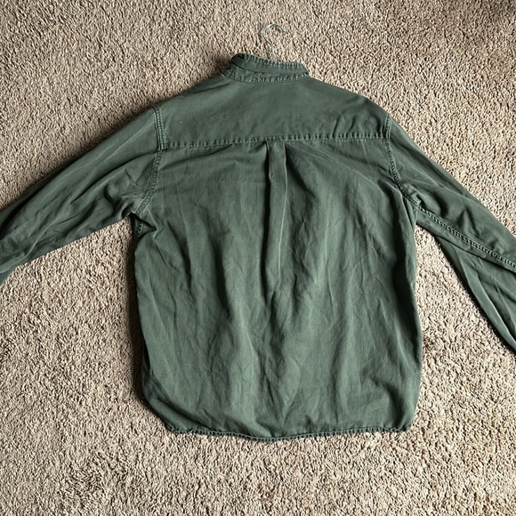 Olive green button down shirt - Picture 2 of 2